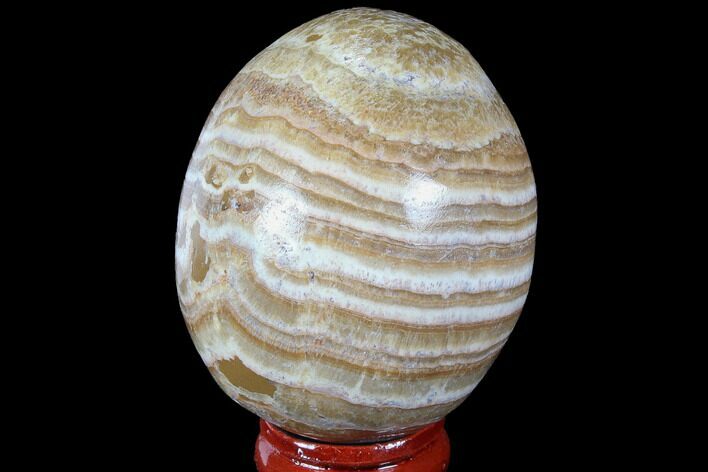 Polished, Banded Aragonite Egg - Morocco #98444